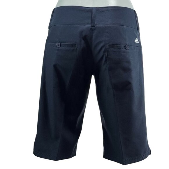 ADIDAS CLIMALITE Women's Shorts Navy Blue Knee Length Size 4 - Picture 2 of 9